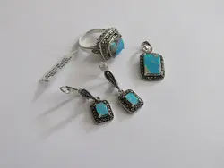 نیم ست مارکازیت فیروزه کرمان