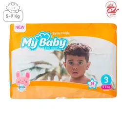 پوشک بچه مای بیبی کد 01 سایز 3 بسته 38 عددی