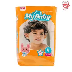 پوشک مای بیبی سری خانواده شاد سایز 4 بسته 34 عددی