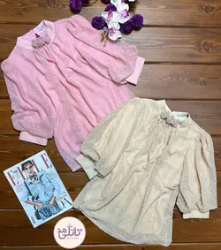 شومیز سه گل پارچه توپی