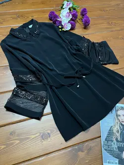 شومیز آستین کارشده مشکی