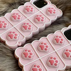 قاب موبایل آیفون  11pro فیجت پنجه گربه صورتی