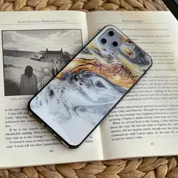 قاب موبایل آیفون 12pro ماربل شن طلایی