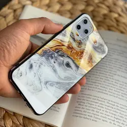 قاب موبایل آیفون 7plus / 8plus ماربل شن طلایی