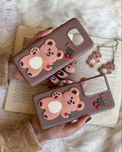 قاب موبایل سامسونگ A20 / A30 دبل چاکلت خرس و گیلاس + آویز ست رایگان