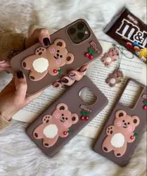 قاب موبایل سامسونگ A20 / A30 دبل چاکلت خرس و گیلاس + آویز ست رایگان