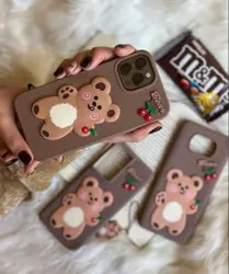 قاب موبایل سامسونگ A20 / A30 دبل چاکلت خرس و گیلاس + آویز ست رایگان