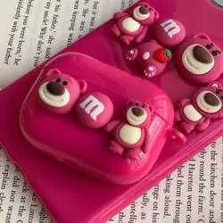 کاور ایرپاد series PRO خرس صورتی برجسته خمیری یوگی