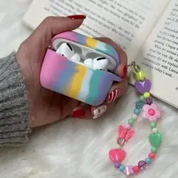 کاور ایرپاد series 3 رنگین کمانی سیلیکونی هفت رنگ سری 1 + آویز ست