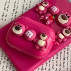 کاور ایرپاد series 3 خرس صورتی برجسته خمیری یوگی