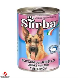 کنسرو مخصوص سگ بالغ Simba chunks With Lamb - 415g