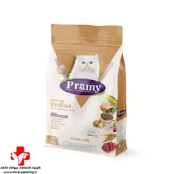 غذای خشک پرامی گربه عقیم شده مرغ و برنج یک کیلویی   Pramy Cat Sterilized Chicken &amp; Rice-1kg