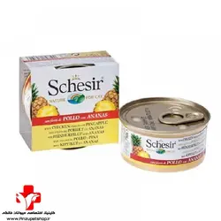 کنسرو مخصوص سگ های بالغ Schesir Chicken Fillets With Pineapple - 150g