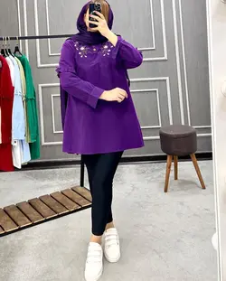 مانتو لینن گلدوزی شده کد۱۲۶۳۱