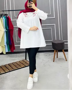 مانتو لینن گلدوزی شده کد۱۲۶۳۱