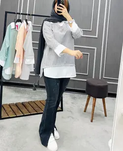 شارژ شومیز یقه سفید کد ۱۲۶۷۵