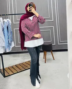 شارژ شومیز یقه سفید کد ۱۲۶۷۵