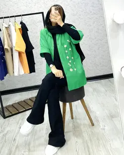 اسپرت گلدوزی دکمه دار کد ۱۲۳۴۳