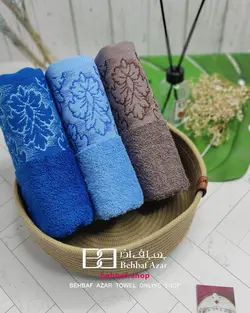 حوله دستی طرح پتوس بهباف اذر 40در80 سانت