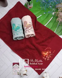حوله دستی کوچک کادویی طرح پروانه بهباف اذر 30در50 سانت