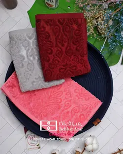 حوله دستی کوچک طرح داماسک بهباف اذر 30در60