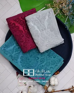 حوله دستی کوچک طرح داماسک بهباف اذر 30در60