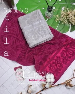 حوله دستی کوچک مخمل تیلا بهباف اذر 30در60