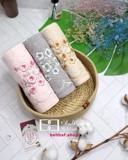 حوله دستی گلدوزی اوالی بهباف اذر 40در80