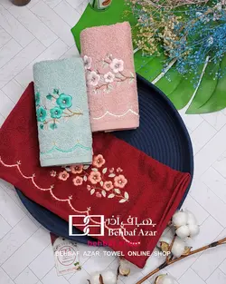 حوله دستی گلدوزی اوالی بهباف اذر 40در80