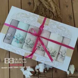 حوله دستی بزرگ گلدوزی 50x90 بهباف اذر