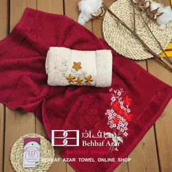 حوله دستی گلدوزی ساده بهباف اذر