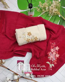 حوله دستی گلدوزی ساده بهباف اذر