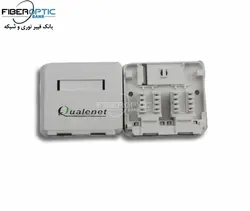 قاب پریز شبکه دو پورت با کیستون، مدل CAT5e UTP، کارخانه Qualenet انگلستان