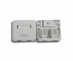 قاب پریز شبکه تک پورت با کیستون، مدل CAT5e UTP، کارخانه Qualenet انگلستان