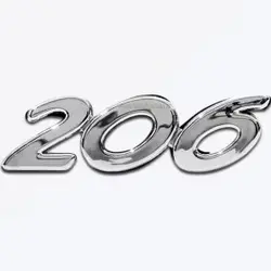 آرم نوشته عدد 206 روی درب اتاق بار  با شماره فنی 10009614