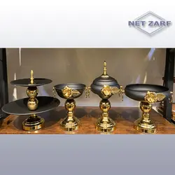 فروش عمده ست ظروف پذیرایی فلزی مشکی