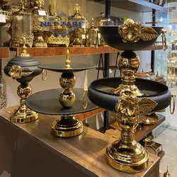 فروش عمده ست ظروف پذیرایی فلزی مشکی