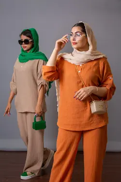 مانتو شلوار لنین پنبه رستا - مانتو تواهن