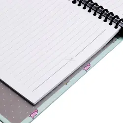 دفتر کلاسور برگ تحریر طرح گل بک طوسی