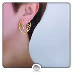 گوشواره نقره برگ گل انجیری مفتولی