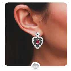 گوشواره اسلیمی سنگ قرمز