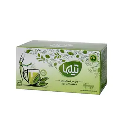 چای سبز کیسه ای معطر با قطعات کاسیا و زیره 25عددی تیما کد429