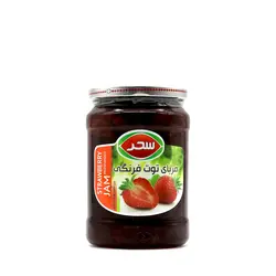 مربای توت فرنگی شیشه 800 گرمی سحر
