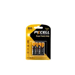 باطری نیم قلم کارتی 4 عددی Super heavy duty کربن زینک PKCELL