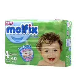 پوشک دو قلو سایز 4 34 عددی سه بعدی مولفیکس