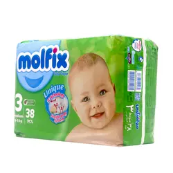 پوشک سایز 3 38عددی سه بعدی مولفیکس