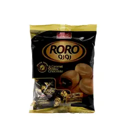 تافی مغزدار کره ای با کرم شکلات تلخ 80گرم رورو شیرین عسل