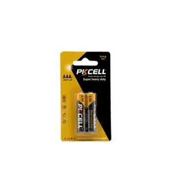 باطری نیم قلم کارتی 2 عددی Super heavy duty کربن زینک PKCELL