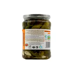 کنسرو خیار ملس شیشه640 گرم سحر