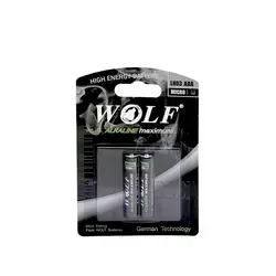 باتری LR03 AAA آلکالاین ماکزیمم نیم قلمی 2عددی کارتی ولف